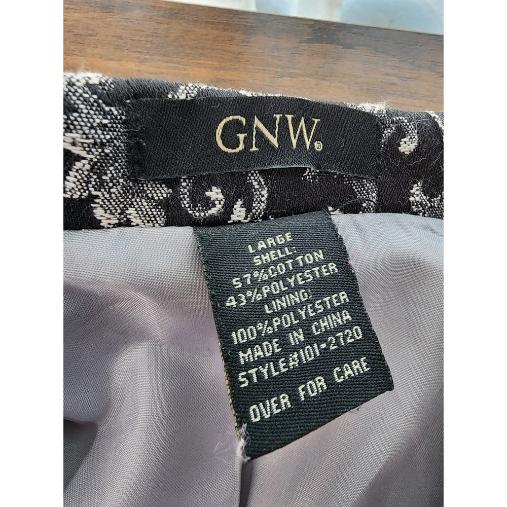 GNW Whimsigoth Blazer Jacket Dark Paisley Gothic 3/4 Sleeves Career Size Large